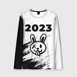 Лонгслив мужской Кролик НГ в стиле граффити на светлом, цвет: 3D-принт