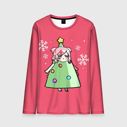Лонгслив мужской Аниме девочка в костюме ёлки, цвет: 3D-принт