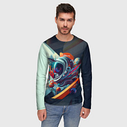 Лонгслив мужской Космос в стиле кубизма, цвет: 3D-принт — фото 2