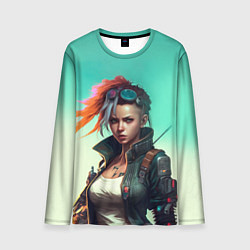 Лонгслив мужской Girl art Cyberpunk, цвет: 3D-принт