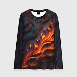 Лонгслив мужской Огненный орнамент с языками пламени, цвет: 3D-принт