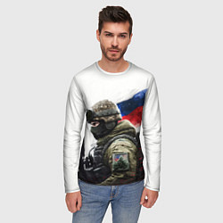 Лонгслив мужской Русский воин патриот, цвет: 3D-принт — фото 2