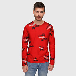 Лонгслив мужской Мне все можно паттерн на красном, цвет: 3D-принт — фото 2