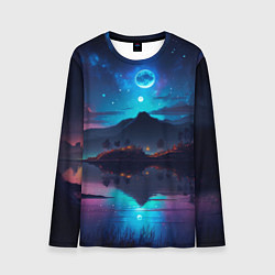 Лонгслив мужской Ночное небо, пейзаж, цвет: 3D-принт