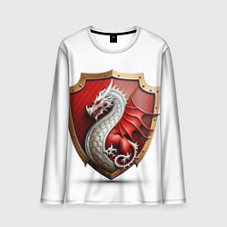 Лонгслив мужской Щит с драконом, цвет: 3D-принт