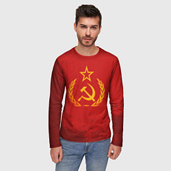 Лонгслив мужской СССР серп и молот, цвет: 3D-принт — фото 2