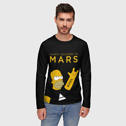 Лонгслив мужской 30 Seconds to Mars Гомер Симпсон рокер, цвет: 3D-принт — фото 2
