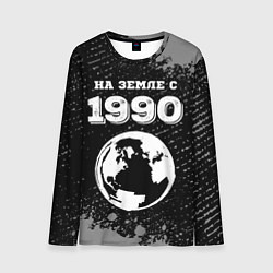 Лонгслив мужской На Земле с 1990: краска на темном, цвет: 3D-принт