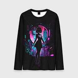 Лонгслив мужской Silhouette of a cute anime girl, цвет: 3D-принт