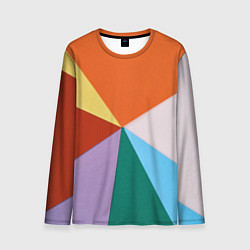 Лонгслив мужской Разноцветные пересекающиеся треугольники, цвет: 3D-принт