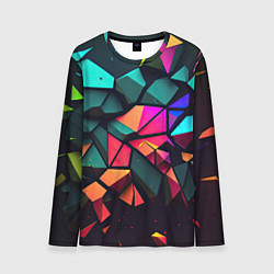 Лонгслив мужской Неоновые абстрактные камушки, цвет: 3D-принт
