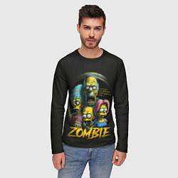 Лонгслив мужской Simpsons zombie, цвет: 3D-принт — фото 2
