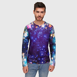 Лонгслив мужской Звездочки - космическое небо, цвет: 3D-принт — фото 2