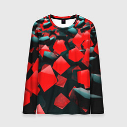 Лонгслив мужской Черно красные кубы, цвет: 3D-принт