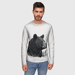 Лонгслив мужской Нарисованный медведь, цвет: 3D-принт — фото 2