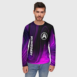 Лонгслив мужской Aerosmith violet plasma, цвет: 3D-принт — фото 2