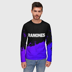 Лонгслив мужской Ramones purple grunge, цвет: 3D-принт — фото 2