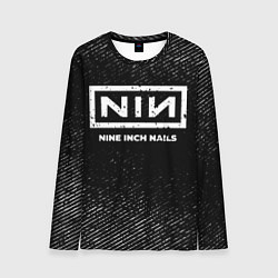 Лонгслив мужской Nine Inch Nails с потертостями на темном фоне, цвет: 3D-принт