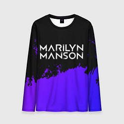 Лонгслив мужской Marilyn Manson purple grunge, цвет: 3D-принт