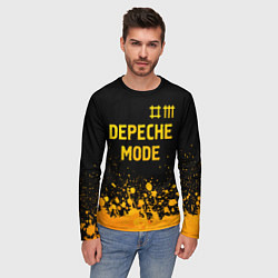 Лонгслив мужской Depeche Mode - gold gradient: символ сверху, цвет: 3D-принт — фото 2