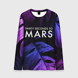 Лонгслив мужской Thirty Seconds to Mars neon monstera, цвет: 3D-принт