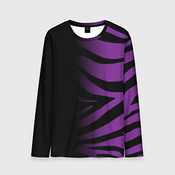Мужской лонгслив Фиолетовый с черными полосками зебры