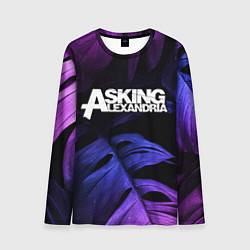 Лонгслив мужской Asking Alexandria neon monstera, цвет: 3D-принт