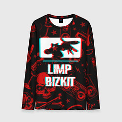 Лонгслив мужской Limp Bizkit rock glitch, цвет: 3D-принт
