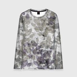 Лонгслив мужской Листья серо-зеленый, цвет: 3D-принт