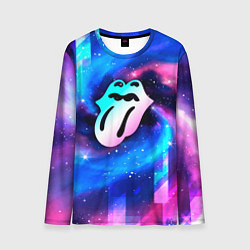 Лонгслив мужской Rolling Stones неоновый космос, цвет: 3D-принт