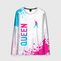 Лонгслив мужской Queen neon gradient style: надпись, символ, цвет: 3D-принт