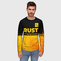 Лонгслив мужской Rust - gold gradient: символ сверху, цвет: 3D-принт — фото 2