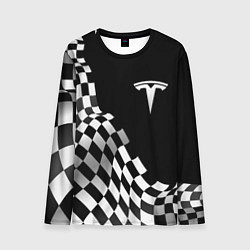 Мужской лонгслив Tesla racing flag