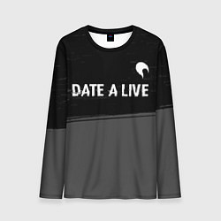 Лонгслив мужской Date A Live glitch на темном фоне: символ сверху, цвет: 3D-принт
