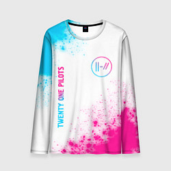 Мужской лонгслив Twenty One Pilots neon gradient style: надпись, си