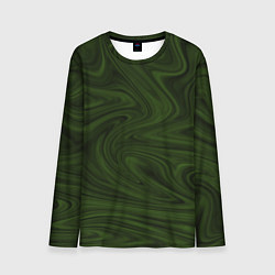 Лонгслив мужской Зеленое размытие абстракция, цвет: 3D-принт