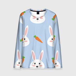 Лонгслив мужской Зайчики и морковки, цвет: 3D-принт