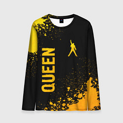 Лонгслив мужской Queen - gold gradient: надпись, символ, цвет: 3D-принт