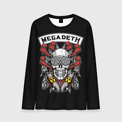 Лонгслив мужской Megadeth - ядерный череп, цвет: 3D-принт