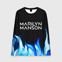 Лонгслив мужской Marilyn Manson blue fire, цвет: 3D-принт