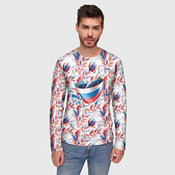 Лонгслив мужской Сердце Россия, цвет: 3D-принт — фото 2