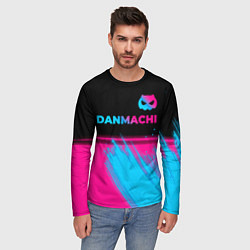 Лонгслив мужской DanMachi - neon gradient: символ сверху, цвет: 3D-принт — фото 2