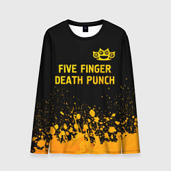 Лонгслив мужской Five Finger Death Punch - gold gradient: символ св, цвет: 3D-принт