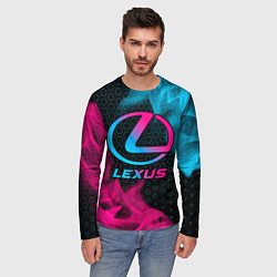 Лонгслив мужской Lexus - neon gradient, цвет: 3D-принт — фото 2