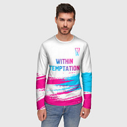 Лонгслив мужской Within Temptation neon gradient style: символ свер, цвет: 3D-принт — фото 2