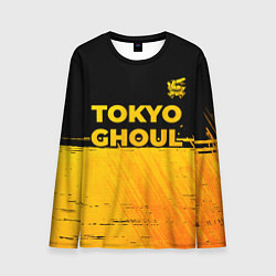Лонгслив мужской Tokyo Ghoul - gold gradient: символ сверху, цвет: 3D-принт