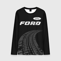 Лонгслив мужской Ford speed на темном фоне со следами шин: символ с, цвет: 3D-принт