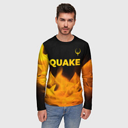 Лонгслив мужской Quake - gold gradient: символ сверху, цвет: 3D-принт — фото 2