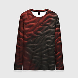 Лонгслив мужской Красно черная волнистая текстура, цвет: 3D-принт