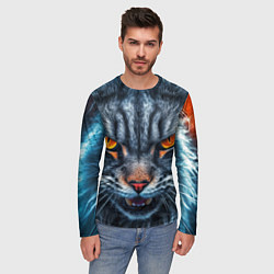 Лонгслив мужской Angry cat, цвет: 3D-принт — фото 2